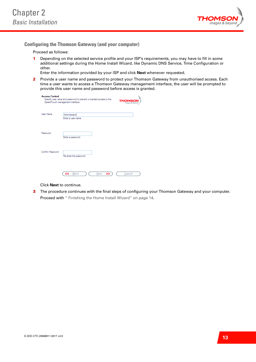 Technicolor - Thomson ST516V6 setup guide Configuring the Thomson Gateway and your computer 