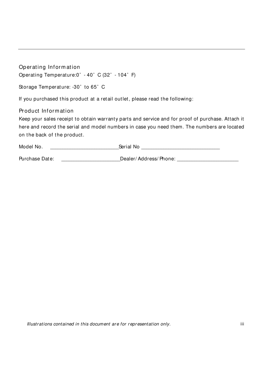 Technicolor - Thomson TCW710 manual Operating Information, Product Information 