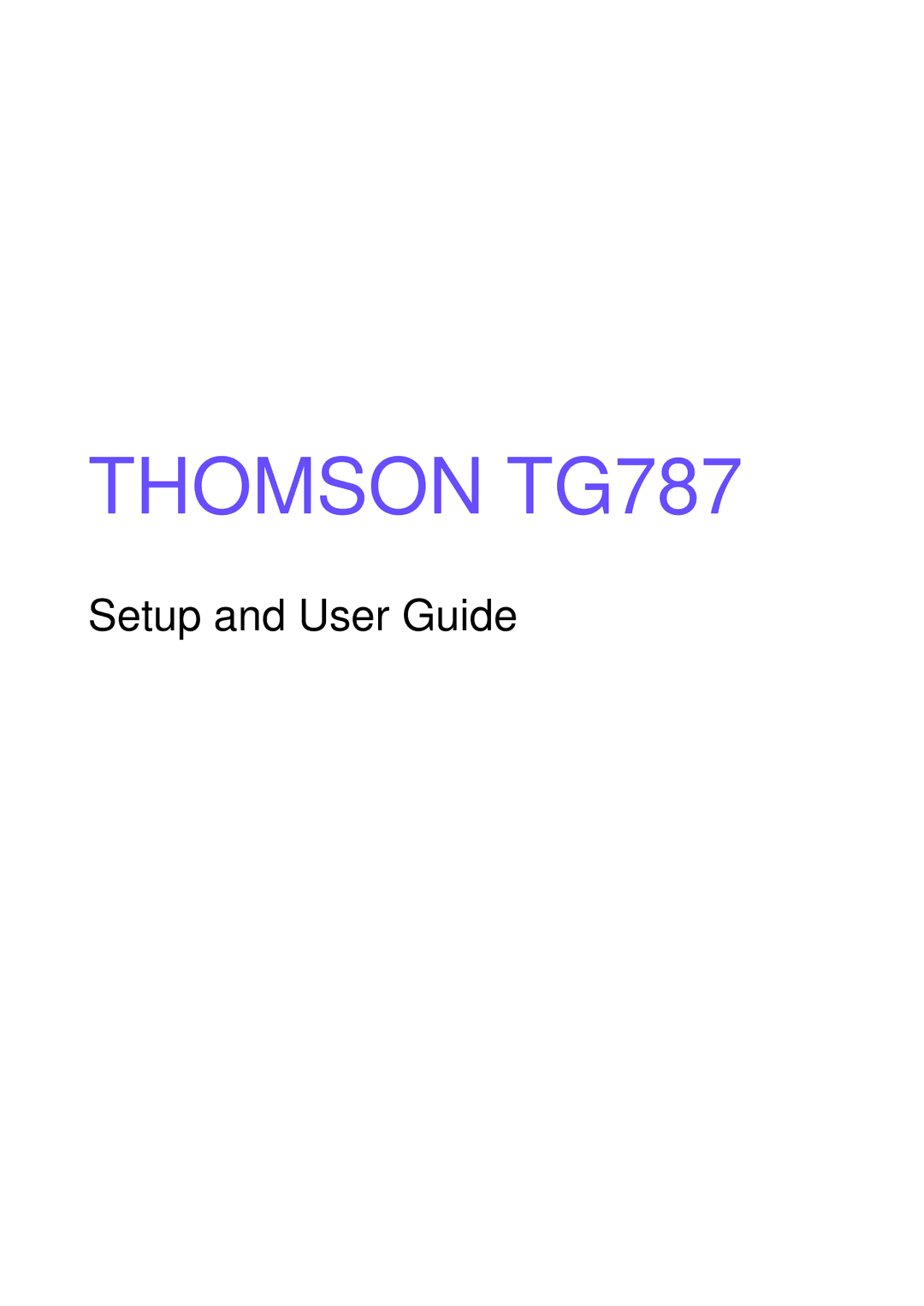 Technicolor - Thomson manual Thomson TG787 