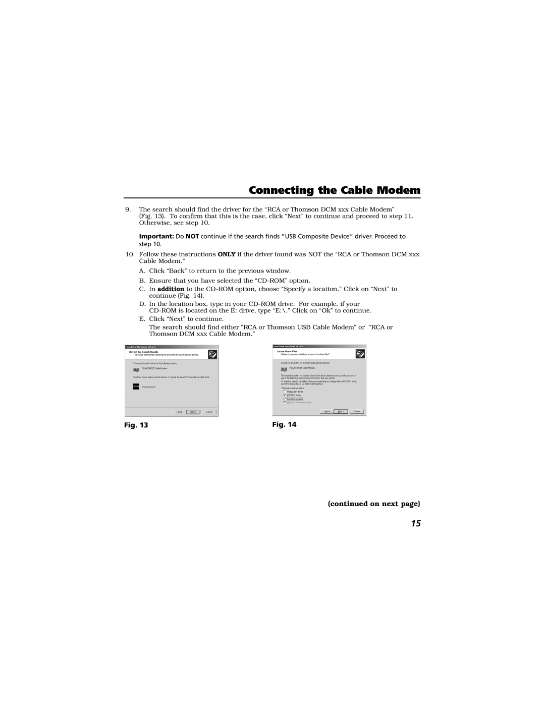 Technicolor - Thomson Thomson CABLE MODEM manual On next 