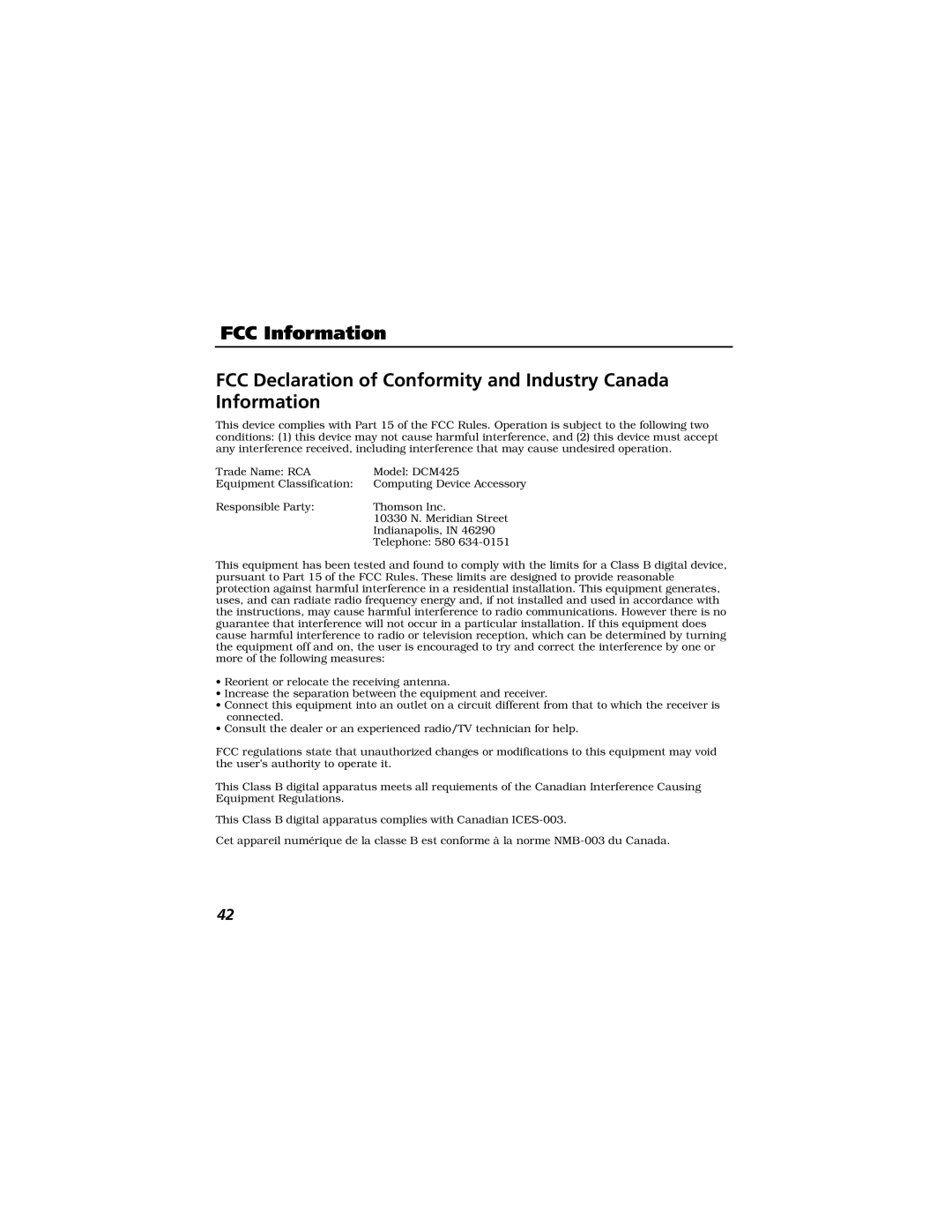 Technicolor - Thomson Thomson CABLE MODEM manual 