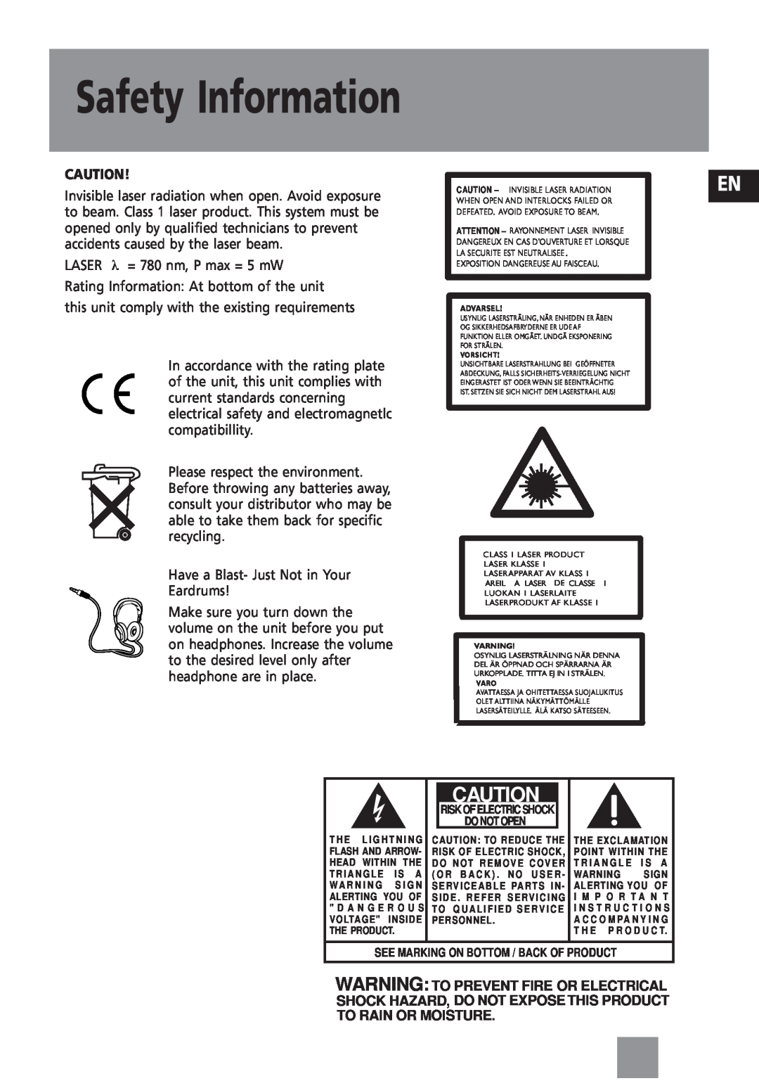 Technicolor - Thomson TM9233 user service Safety Information 