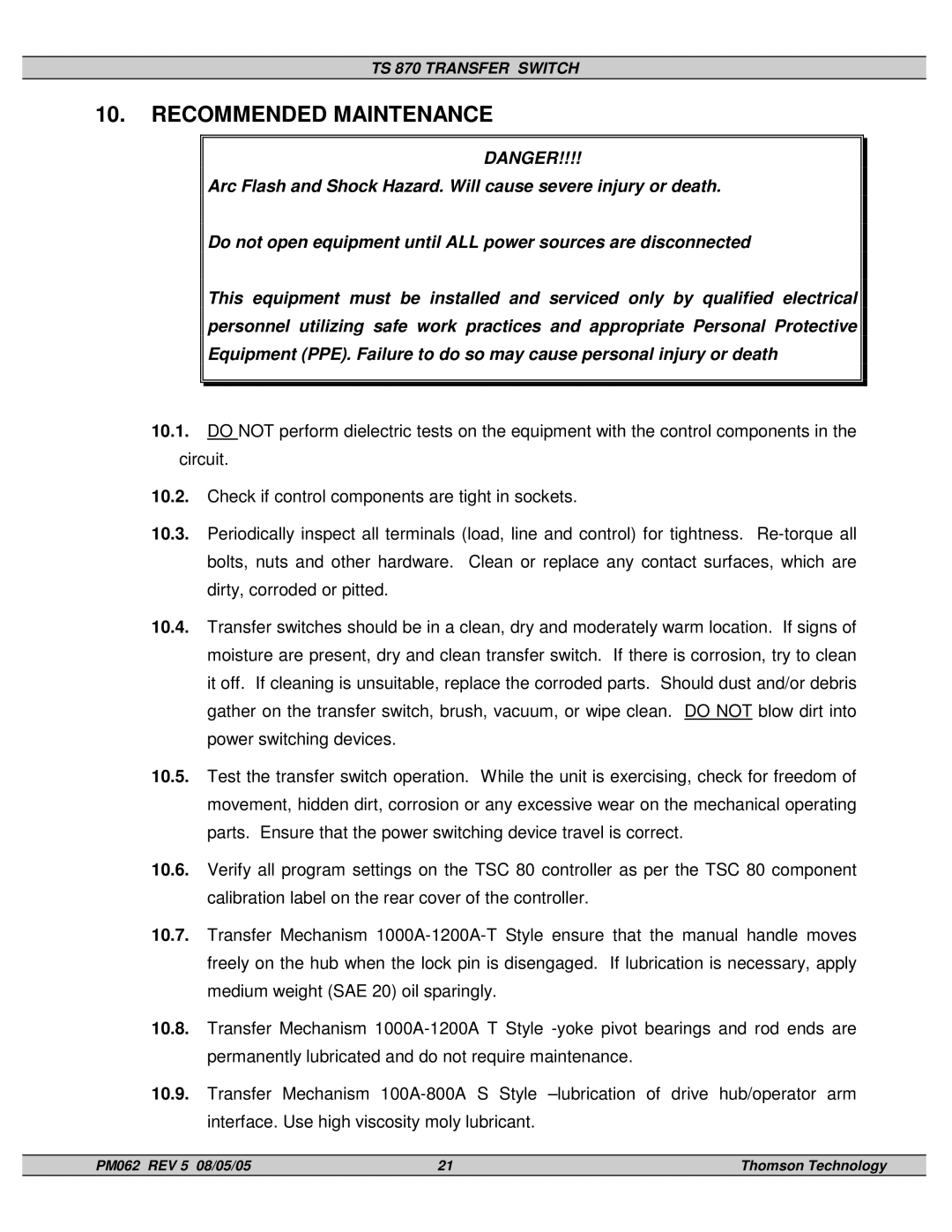 Technicolor - Thomson TS 870 service manual Recommended Maintenance 