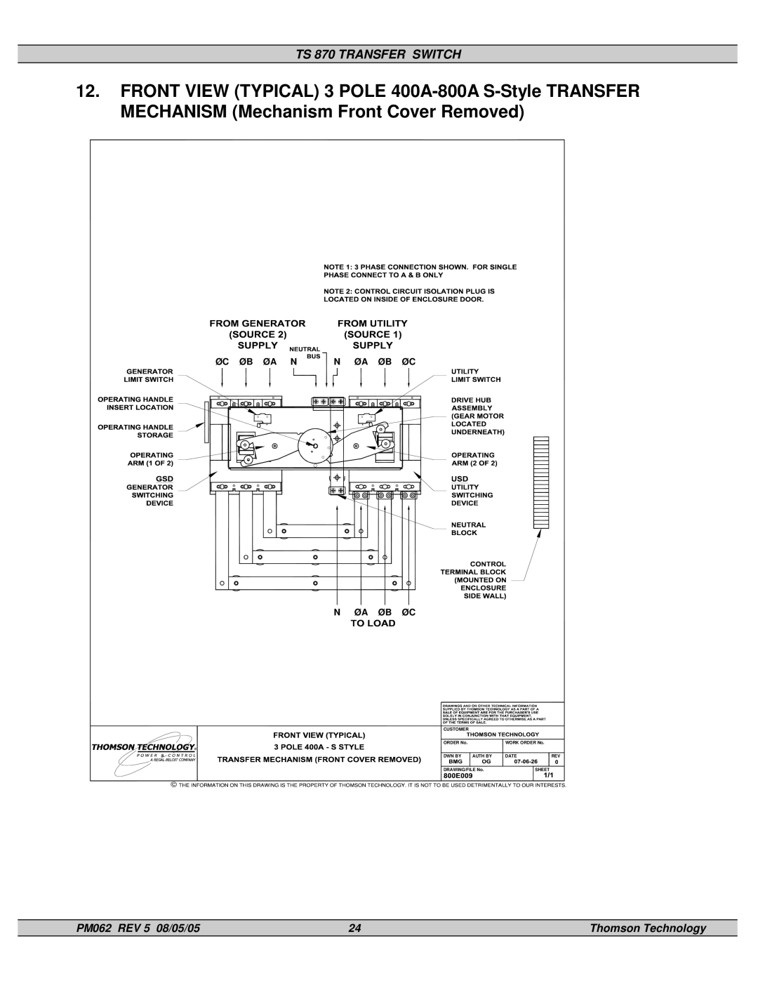 Technicolor - Thomson TS 870 service manual Øc Øb Øa N Øa Øb Øc 