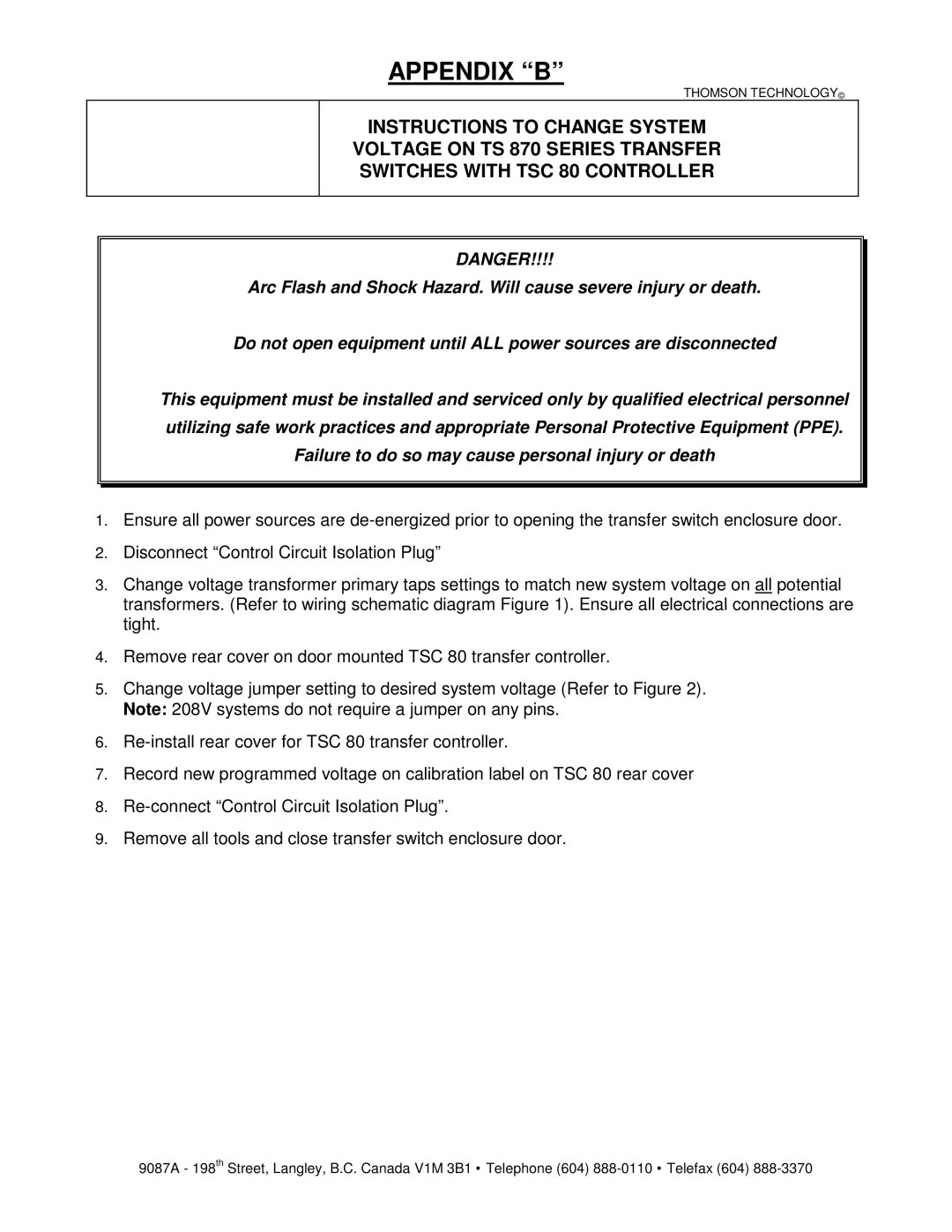 Technicolor - Thomson TS 870 service manual Appendix B 