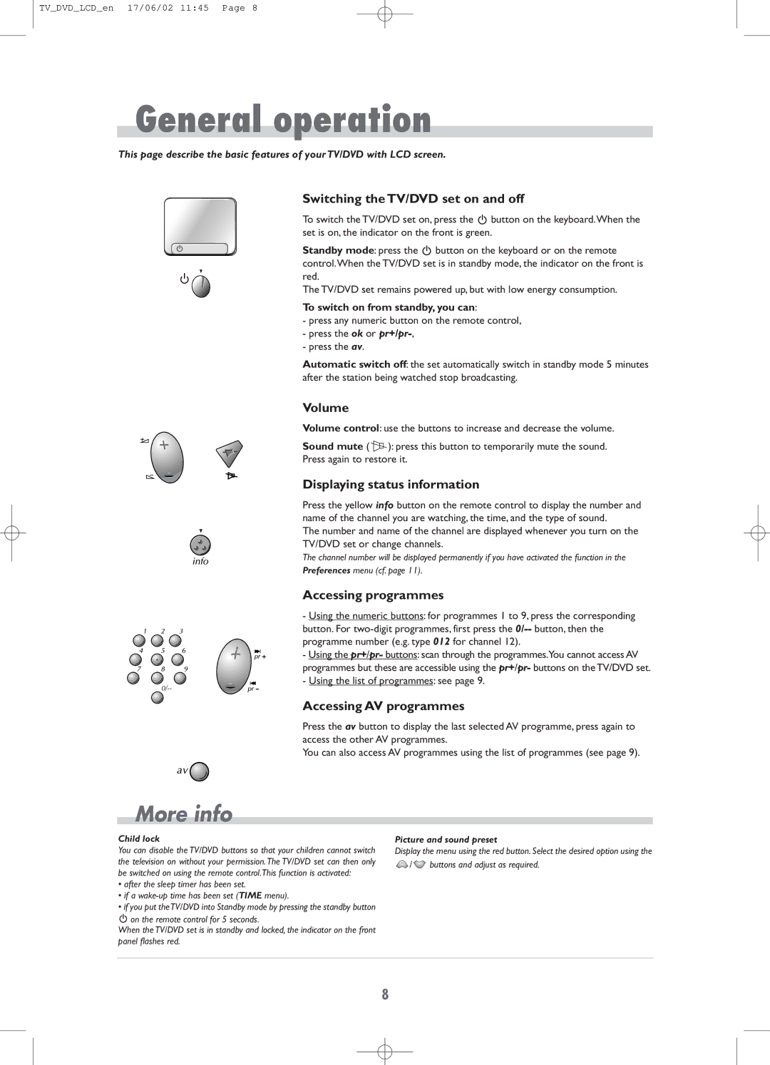 Technicolor - Thomson TV/DVD Combo manual General operation 