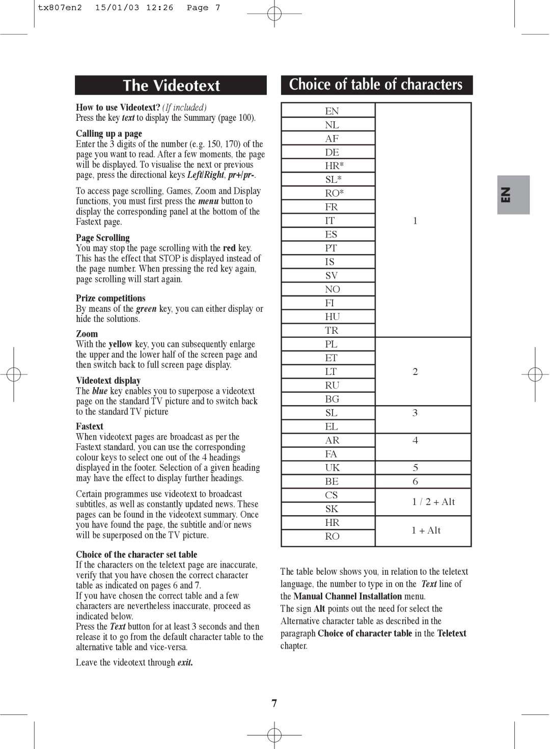 Technicolor - Thomson TX807C manual Videotext 