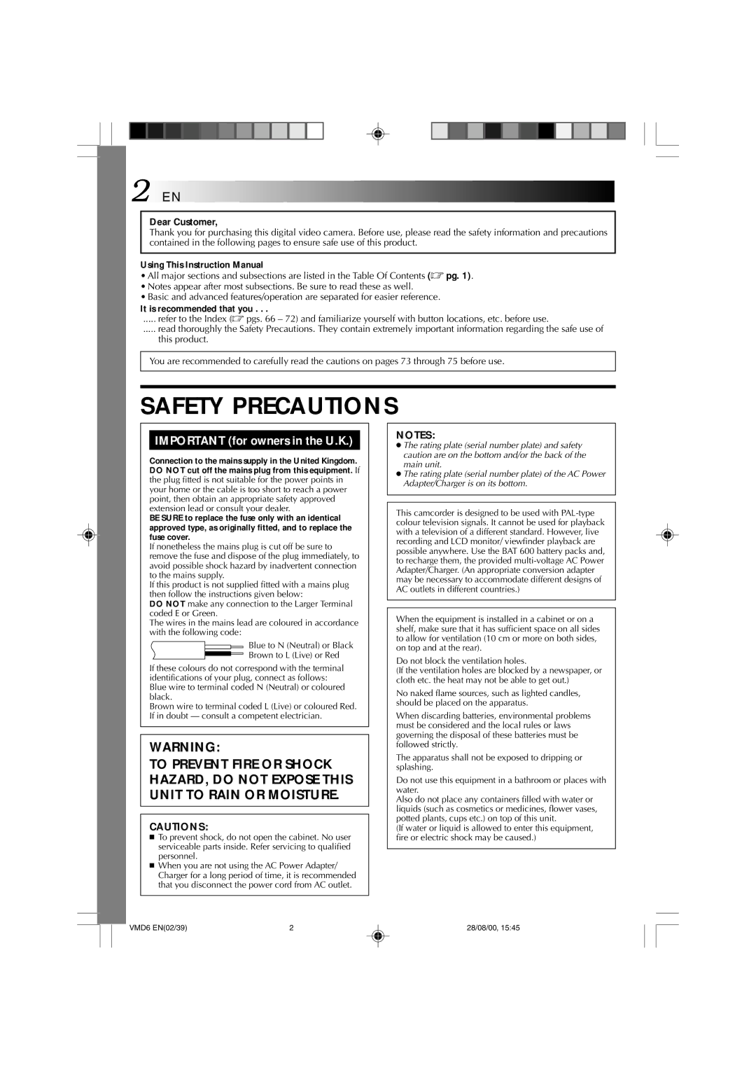 Technicolor - Thomson VMD 6 user manual Dear Customer, It is recommended that you 