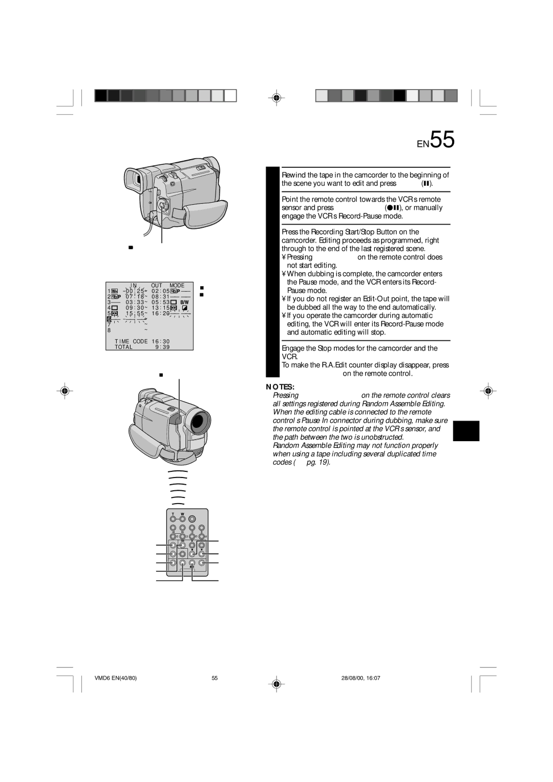 Technicolor - Thomson VMD 6 user manual Automatic Editing to VCR, Recording Start/Stop Button 