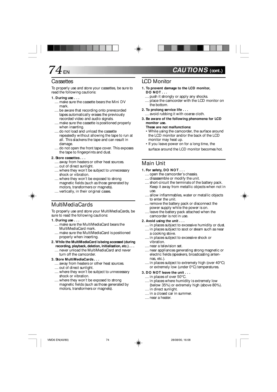 Technicolor - Thomson VMD 6 user manual 74 EN 