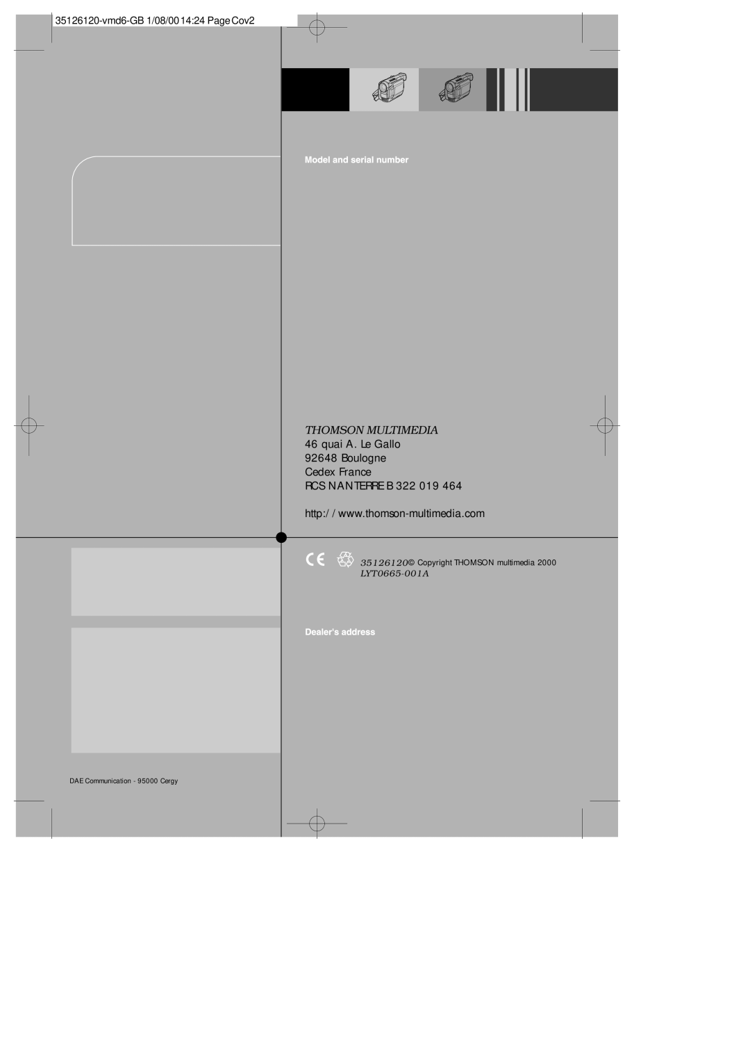 Technicolor - Thomson VMD 6 user manual LYT0665-001A 