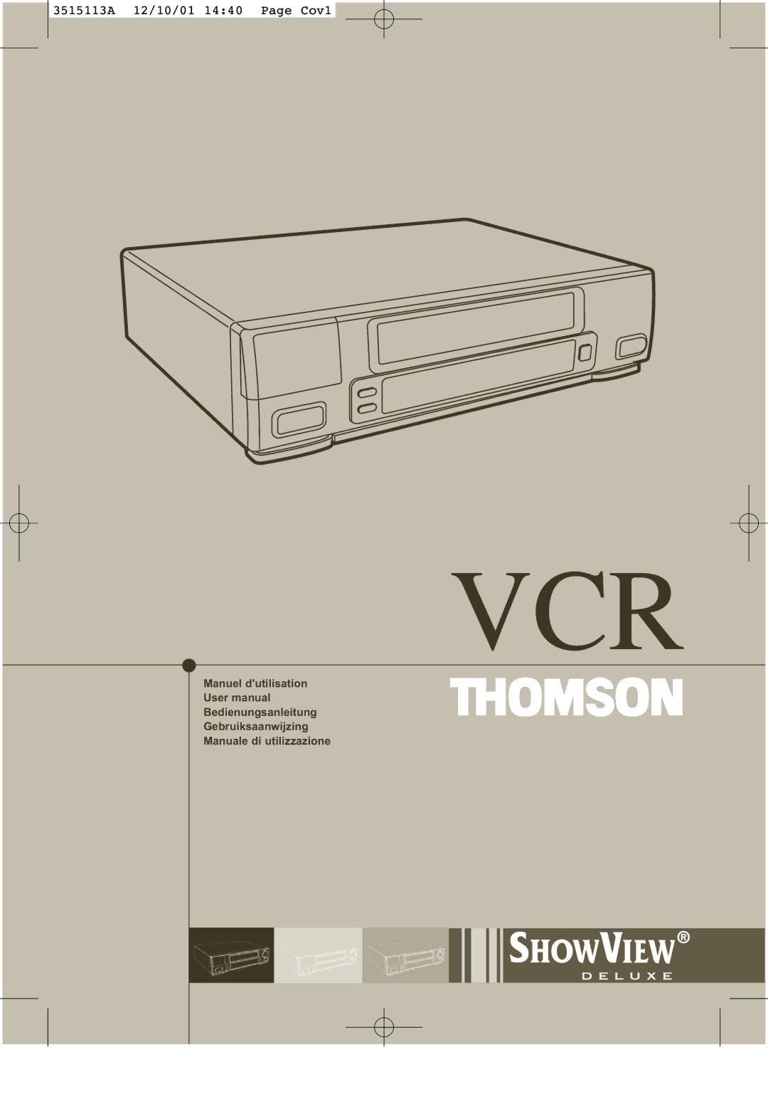 Technicolor - Thomson VTH6250F manuel dutilisation Vcr 