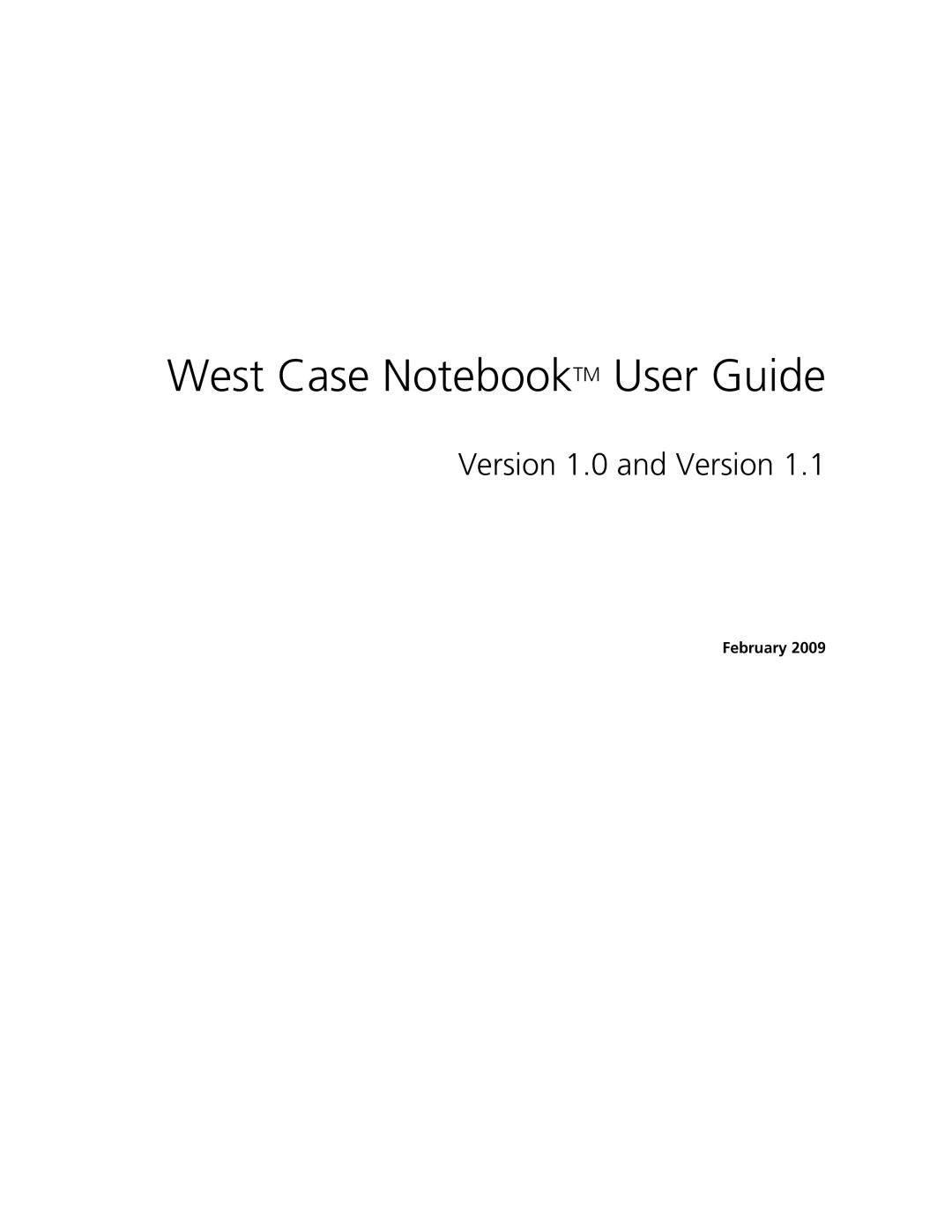 Technicolor - Thomson manual West Case NotebookTM User Guide, February 