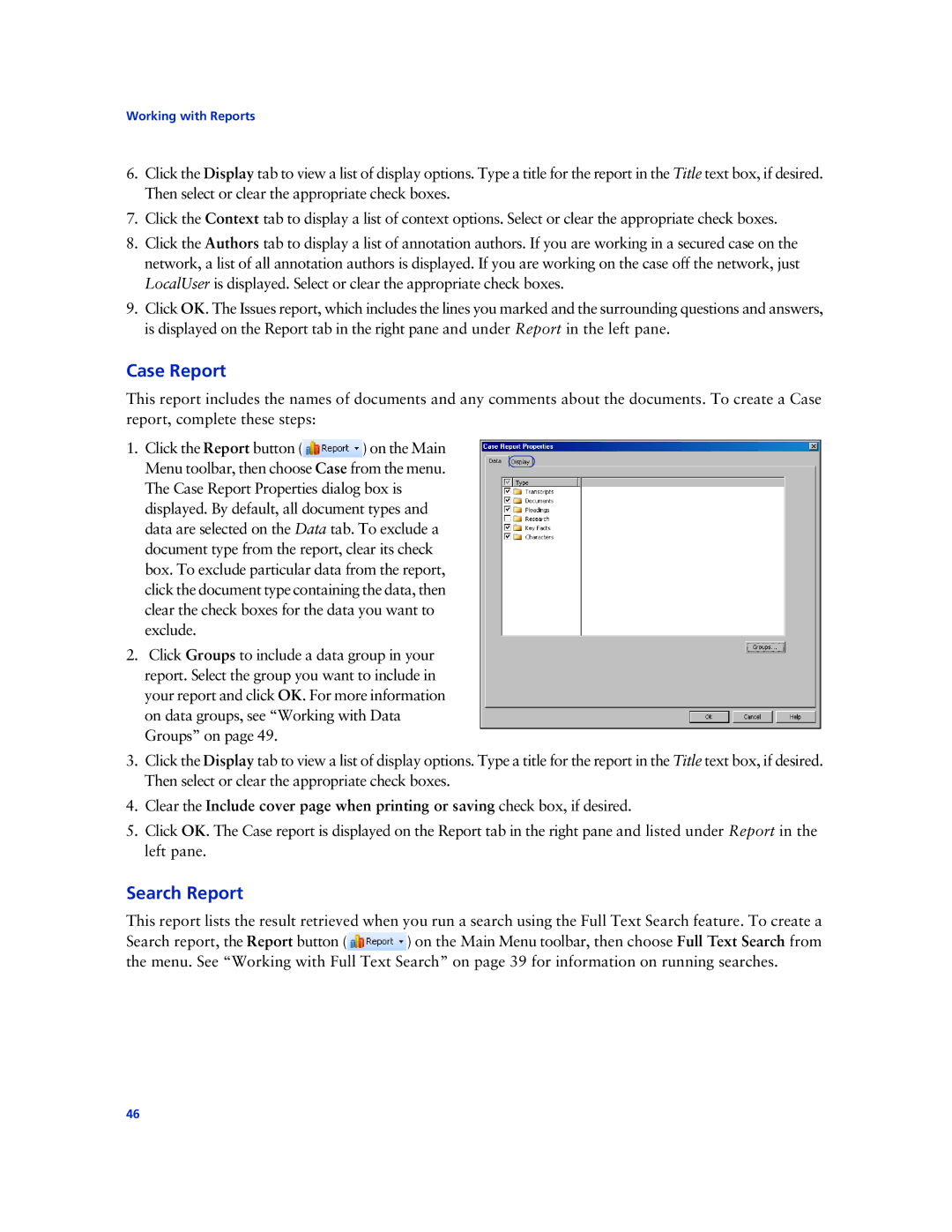 Technicolor - Thomson West Case Notebook manual Case Report, Search Report 