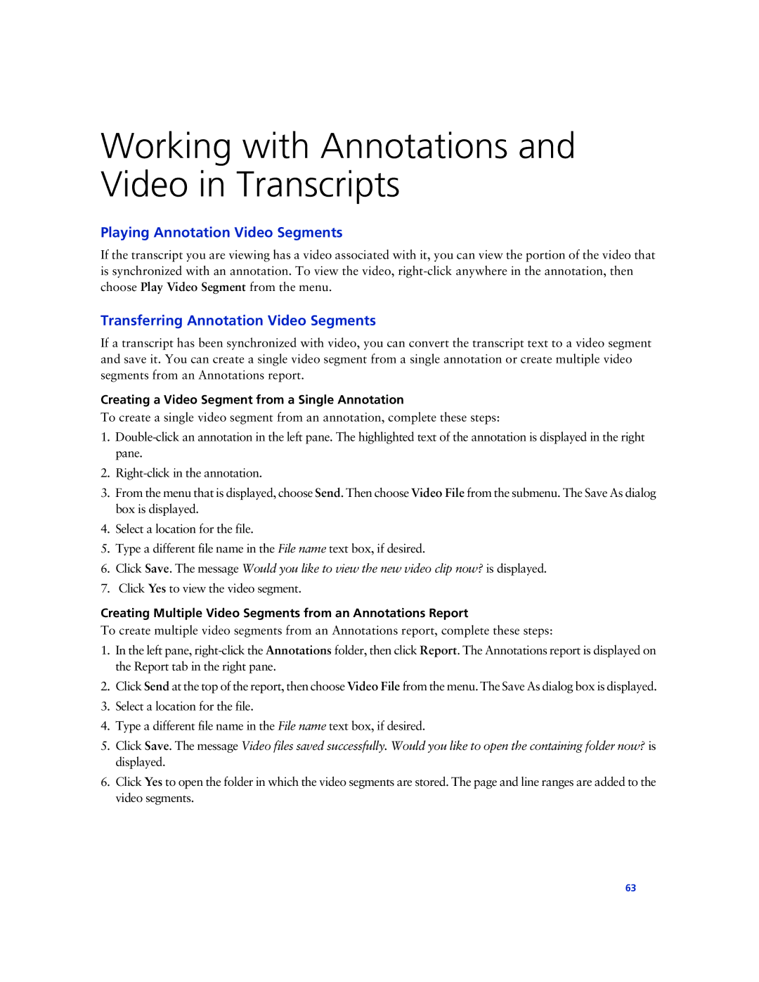 Technicolor - Thomson West Case Notebook manual Working with Annotations and Video in Transcripts 