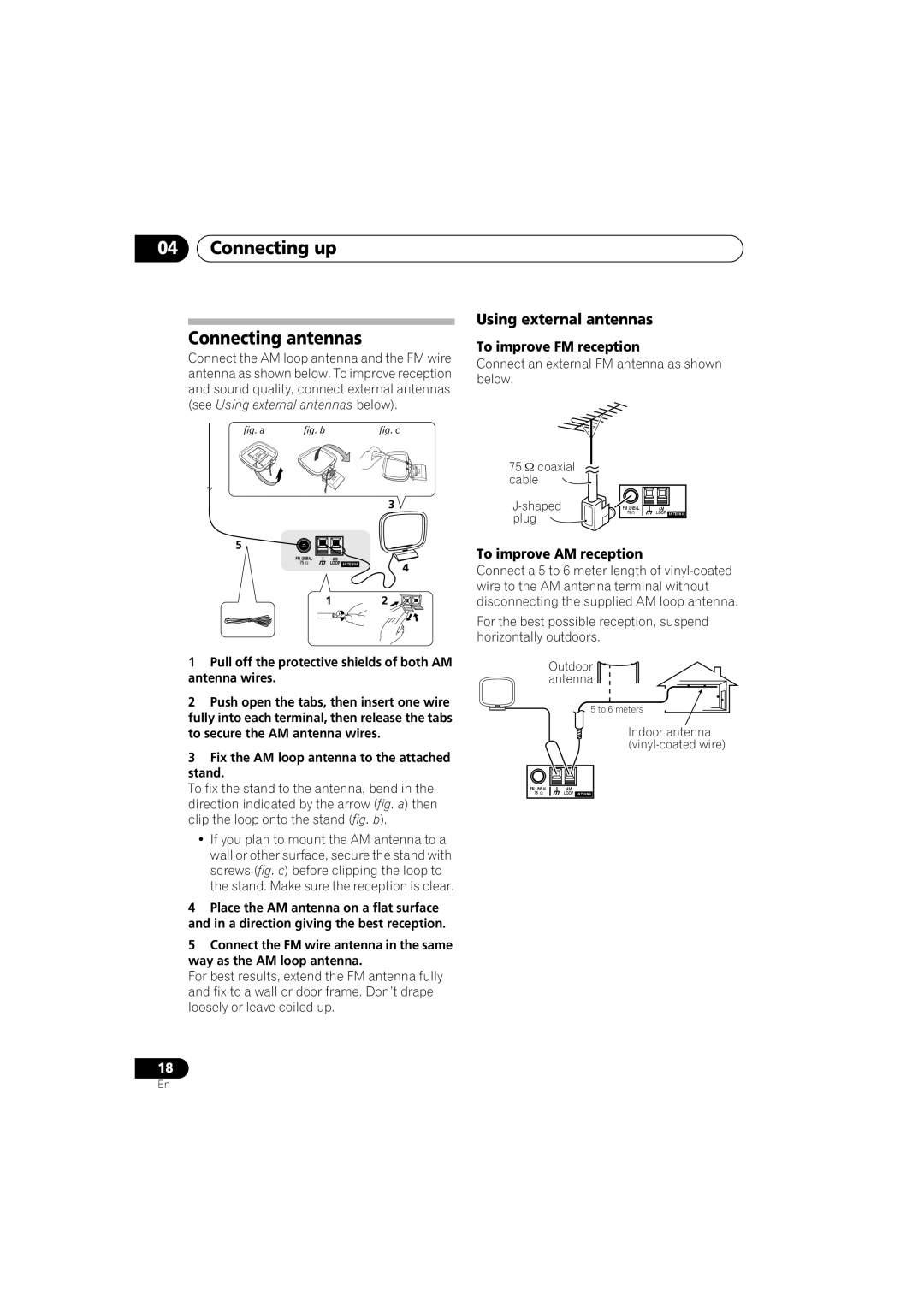 Technicolor - Thomson XRB3059-A Connecting up Connecting antennas, Using external antennas, To improve FM reception 