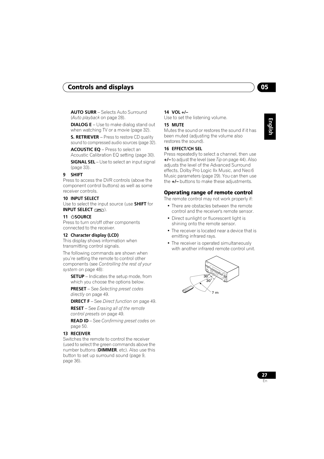 Technicolor - Thomson XRB3059-A operating instructions Operating range of remote control 