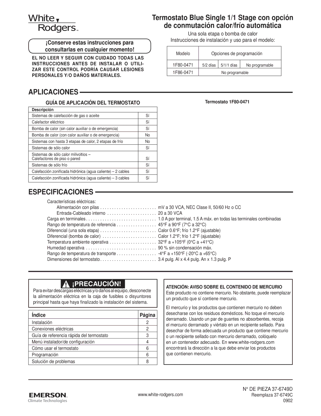 Technics 1F80-0471 specifications Aplicaciones, Especificaciones, Descripción 