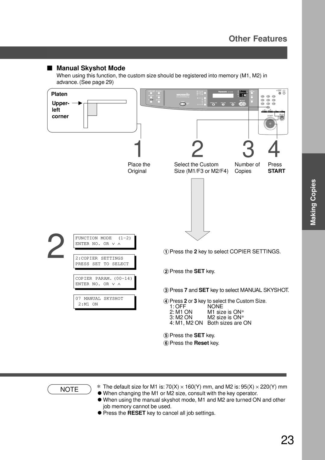 Technics DP-1810P manual Platen, Manual Skyshot Mode 