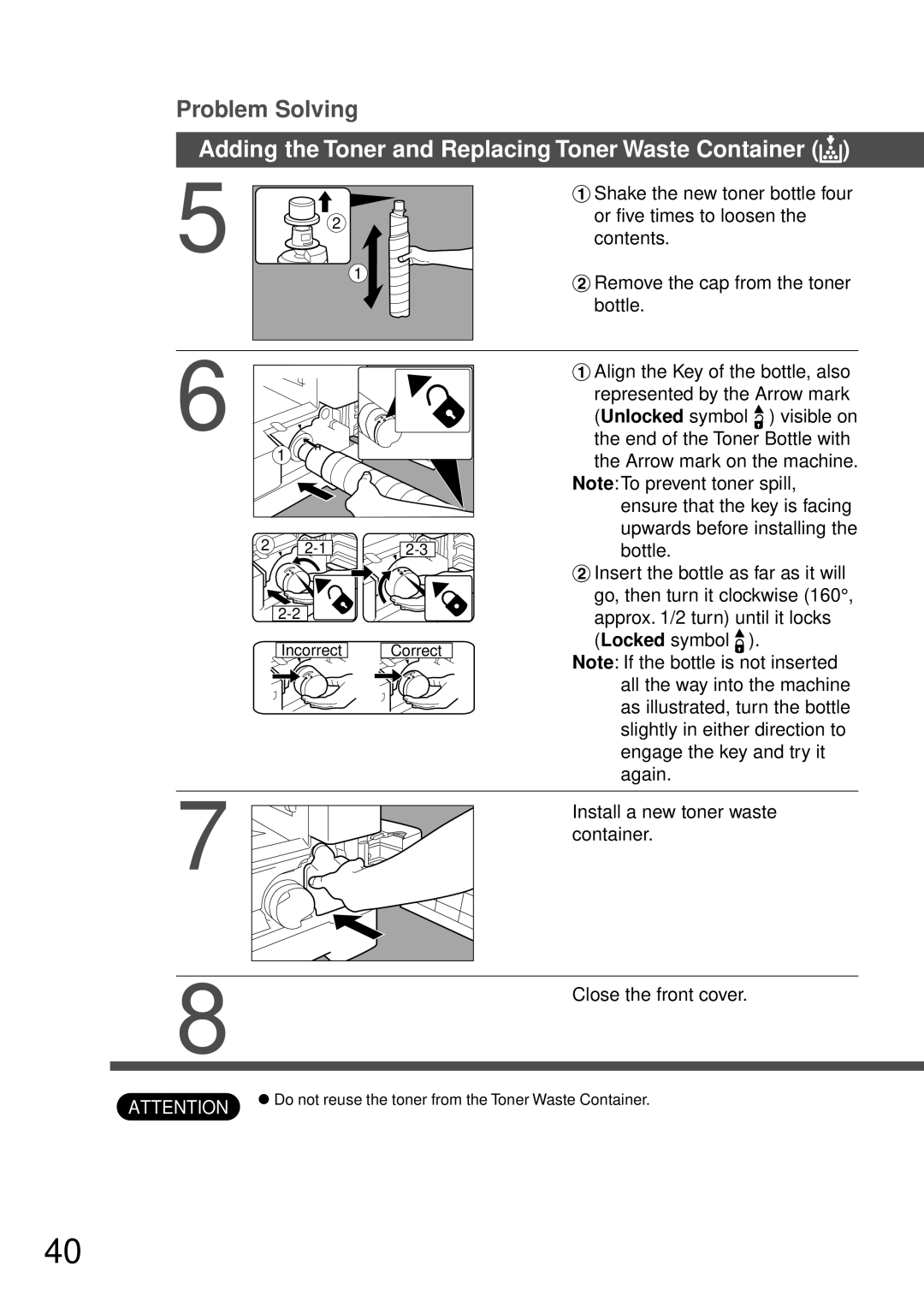 Technics DP-1810P manual Problem Solving 