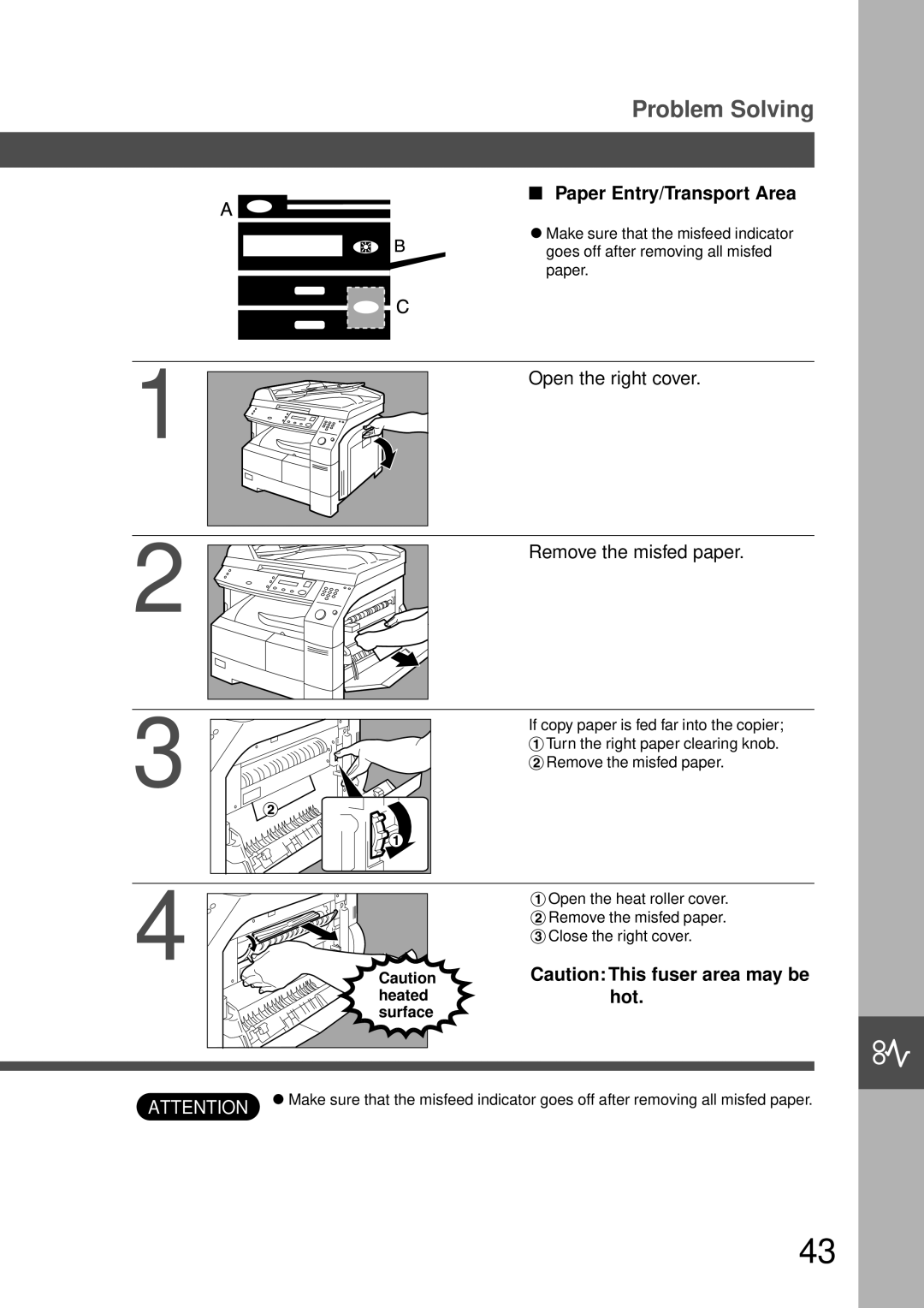 Technics DP-1810P manual Paper Entry/Transport Area, Hot, Heated, Surface 