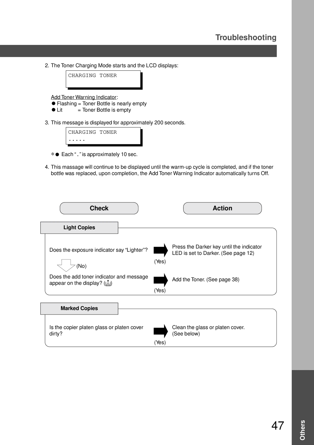 Technics DP-1810P manual Light Copies, Marked Copies 