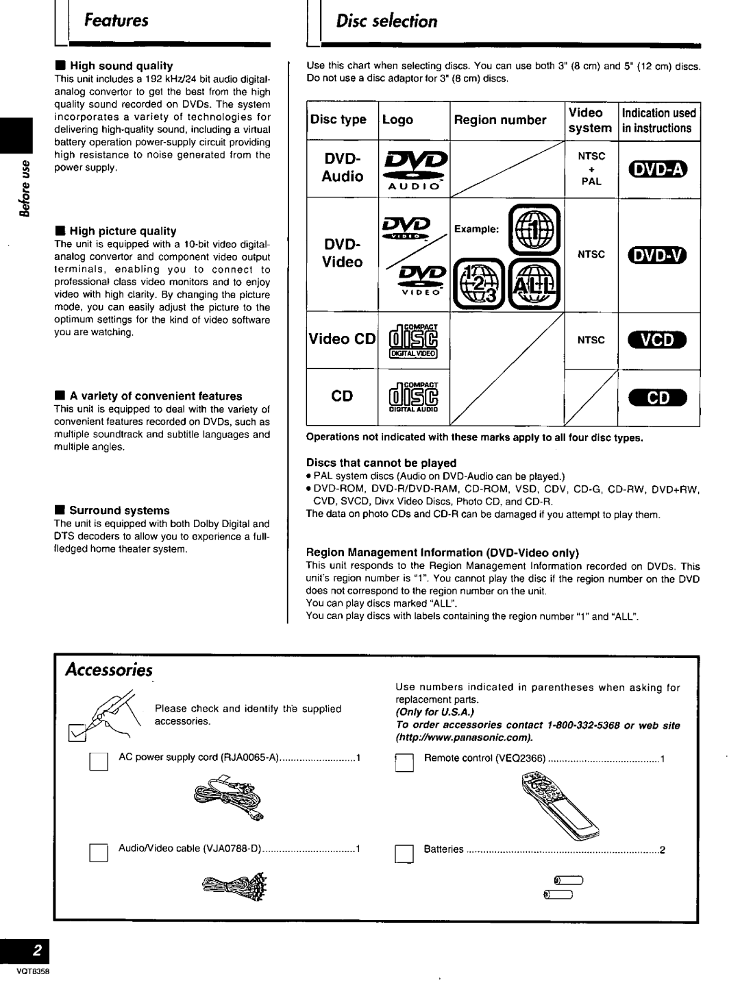 Technics DVD-A10 manual 