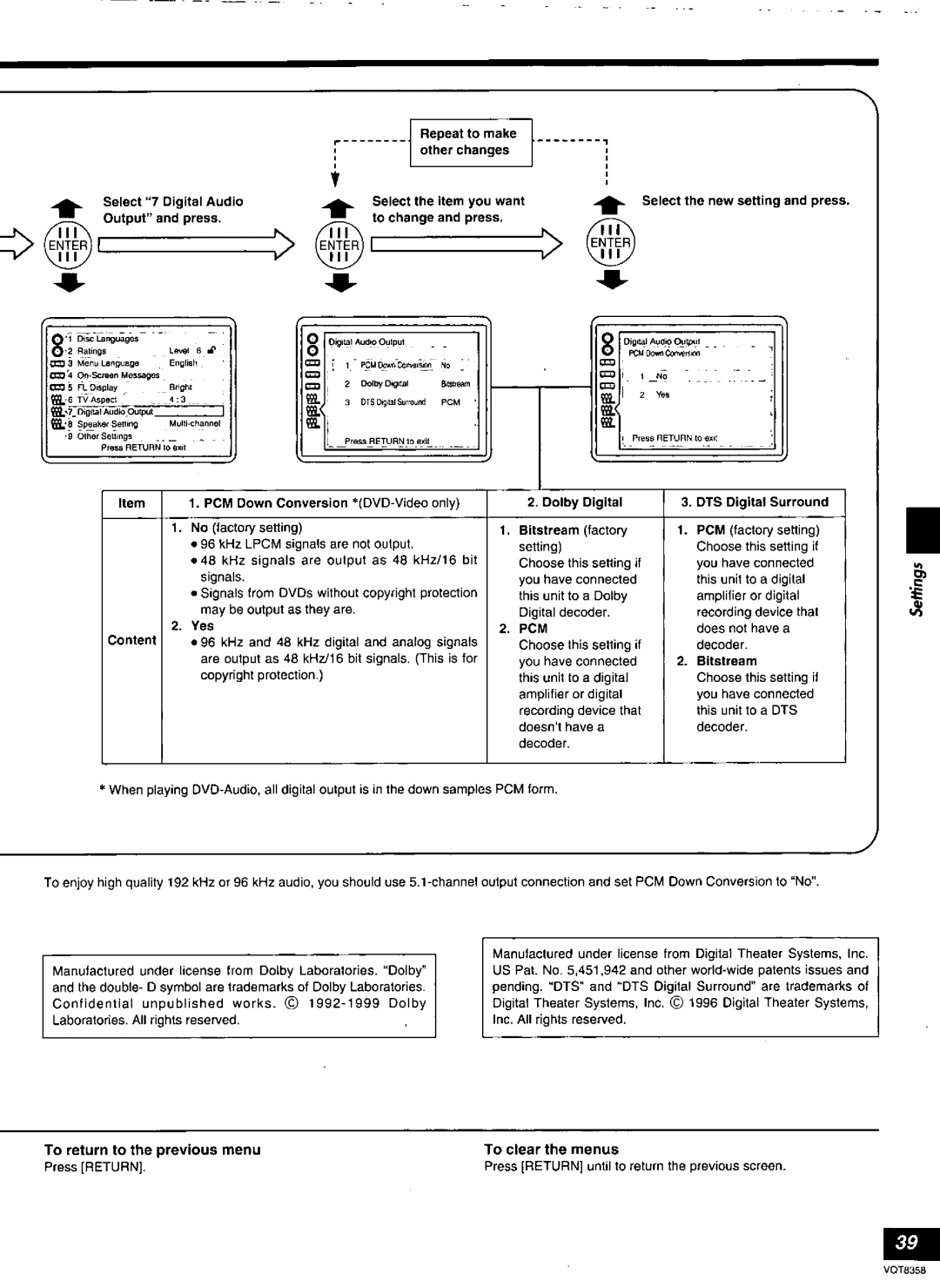 Technics DVD-A10 manual 