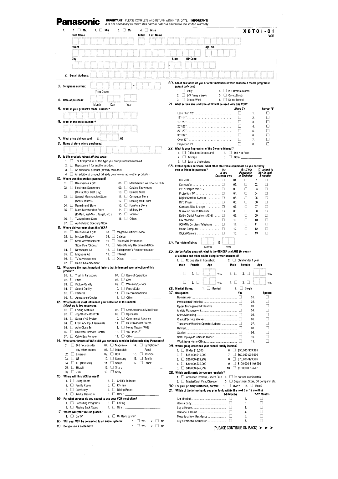 Technics PV-D4754S manual 