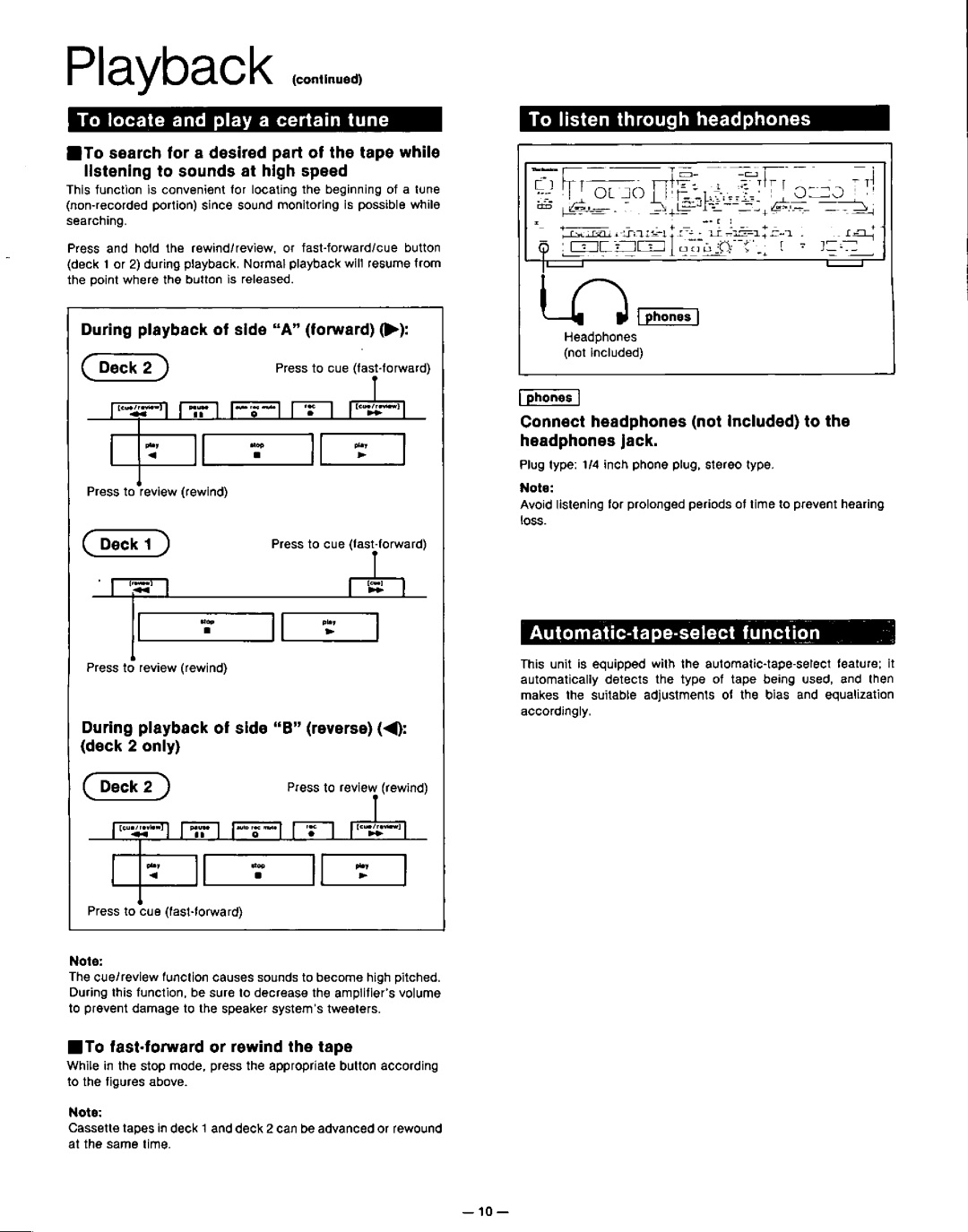 Technics RS-TR155 RS-TR255 manual 