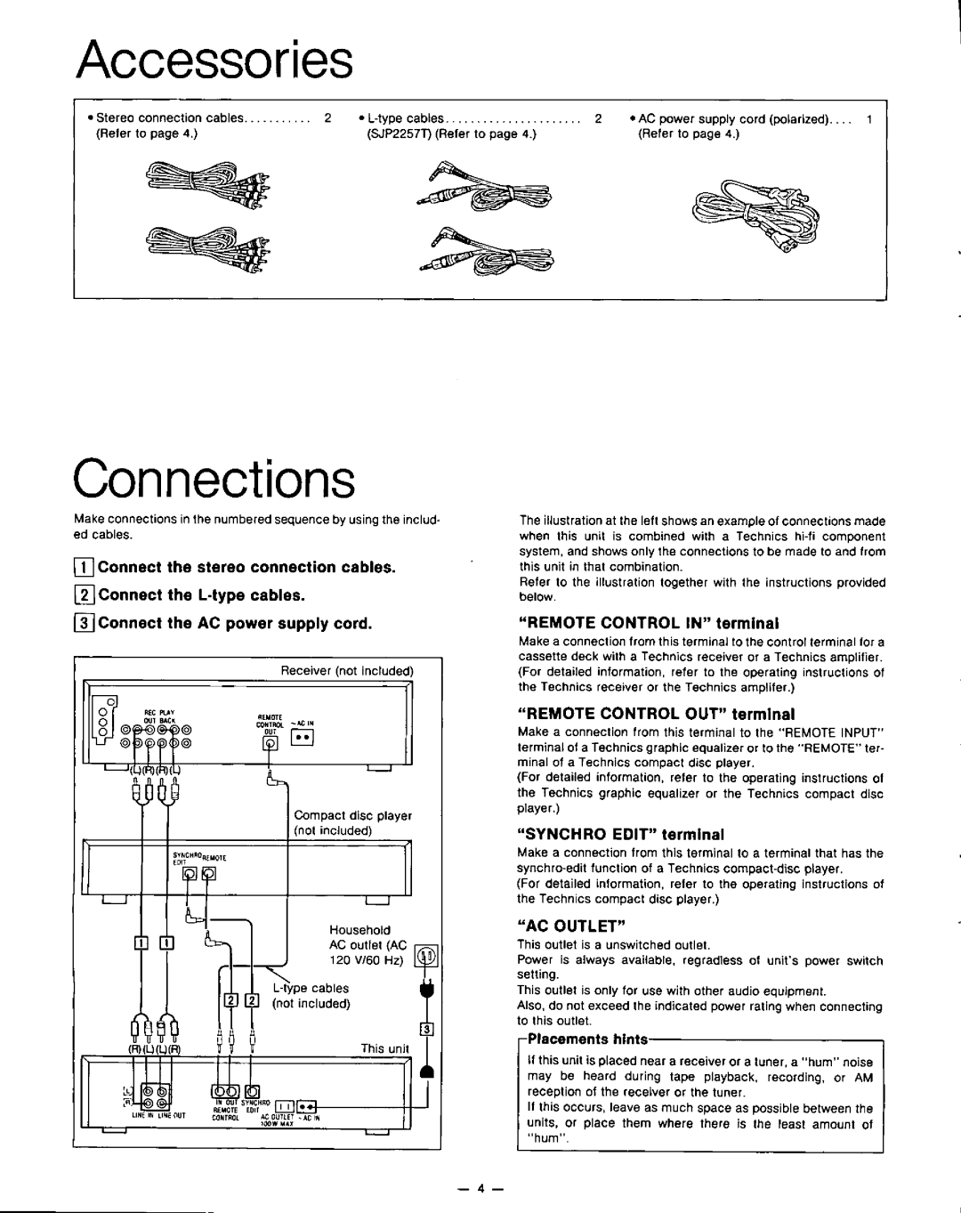 Technics RS-TR155 RS-TR255 manual 