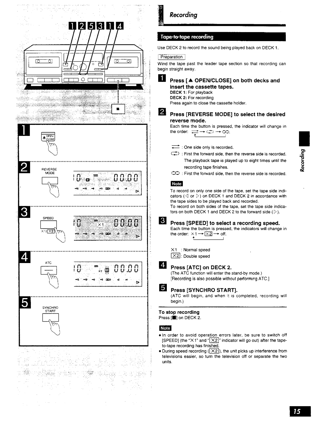 Technics RS-TR575M2 manual 