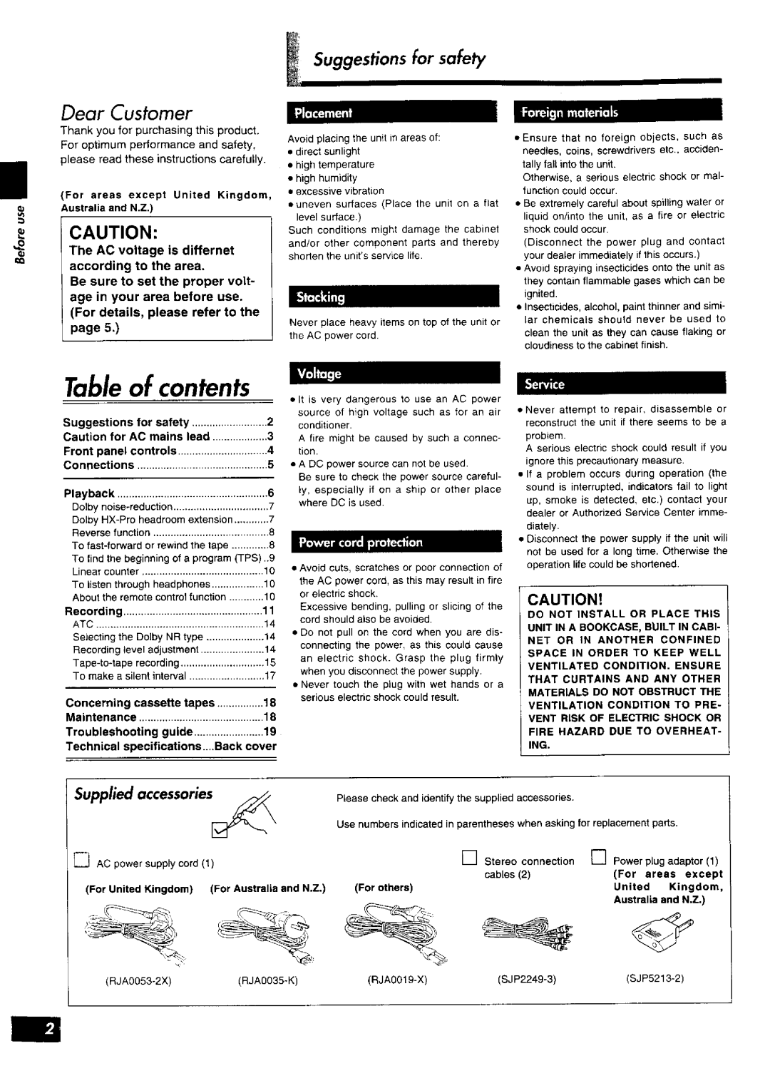 Technics RS-TR575M2 manual 