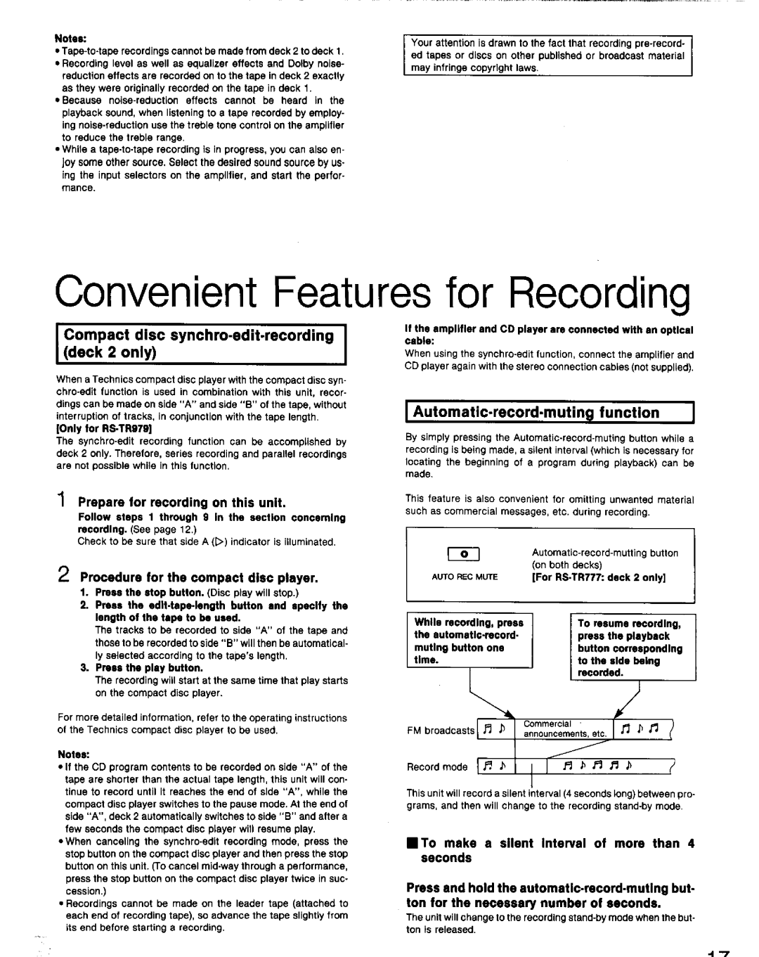 Technics RS-TR777, RS-TR979 manual 