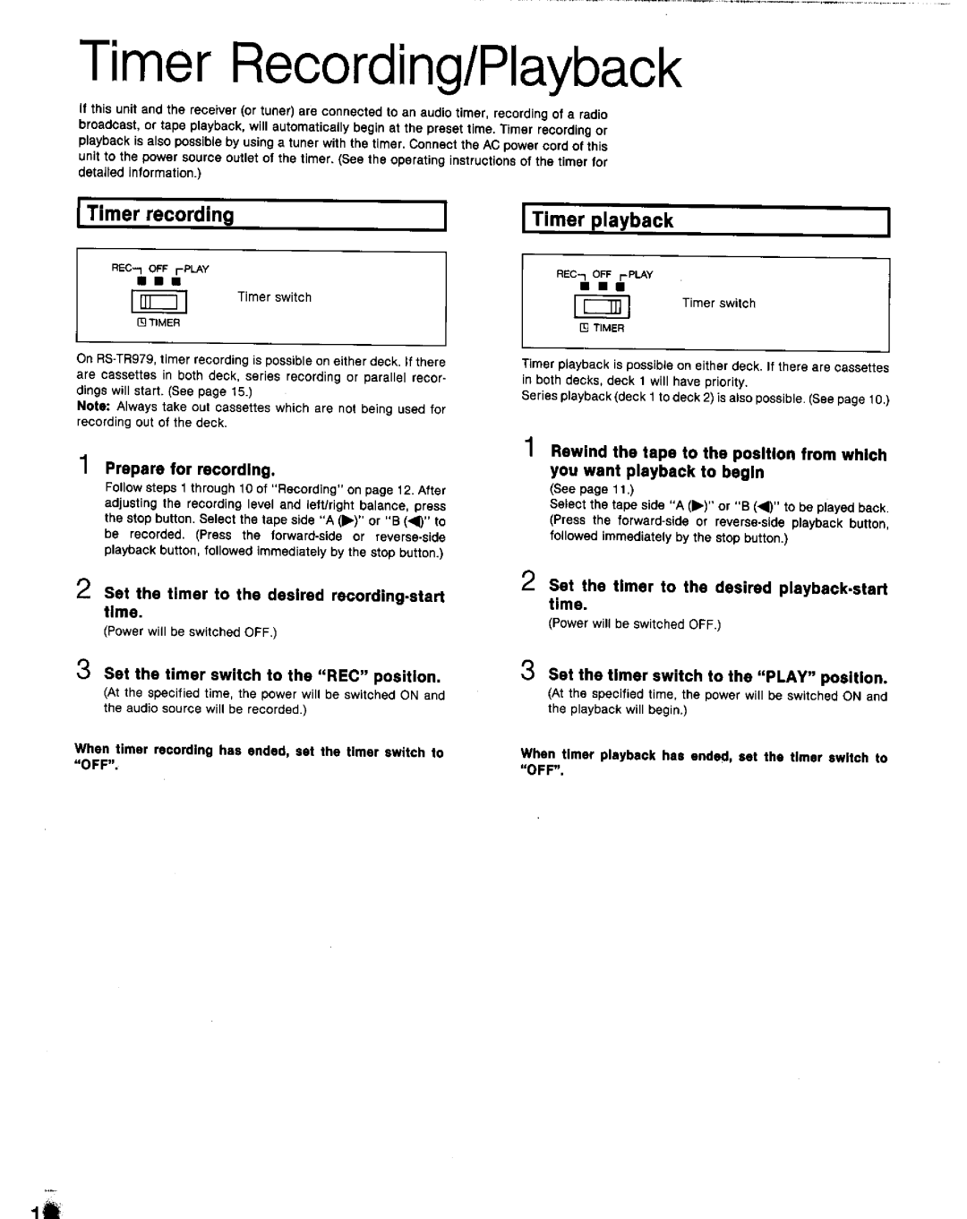 Technics RS-TR979, RS-TR777 manual 