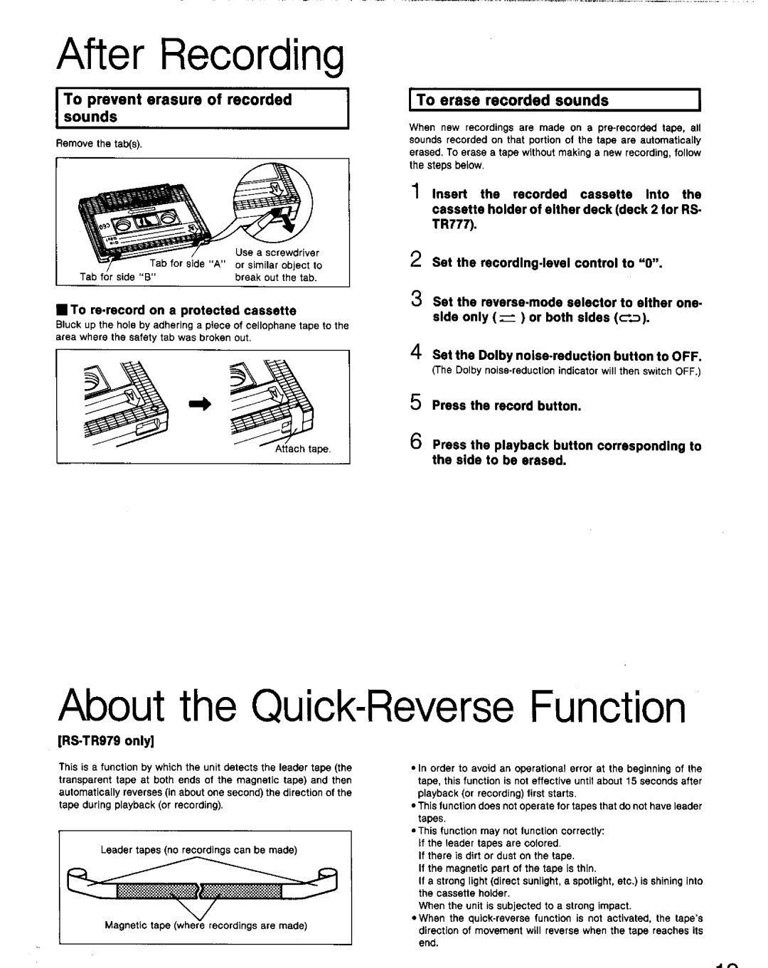 Technics RS-TR777, RS-TR979 manual 