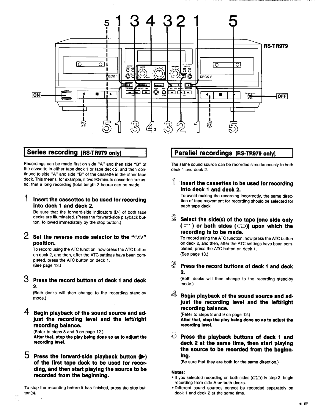 Technics RS-TR777, RS-TR979 manual 