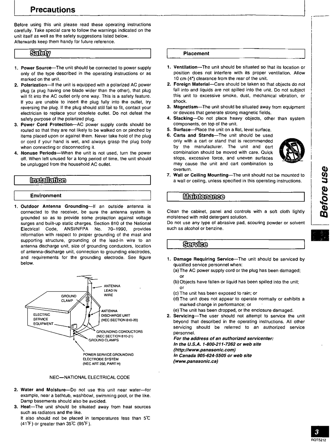 Technics SA-AX540 manual 