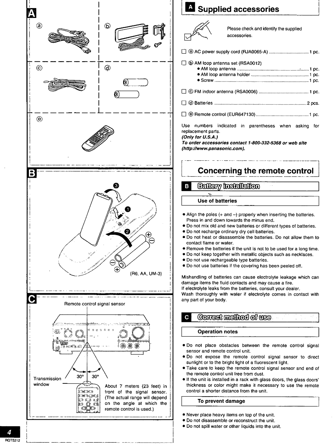 Technics SA-AX540 manual 