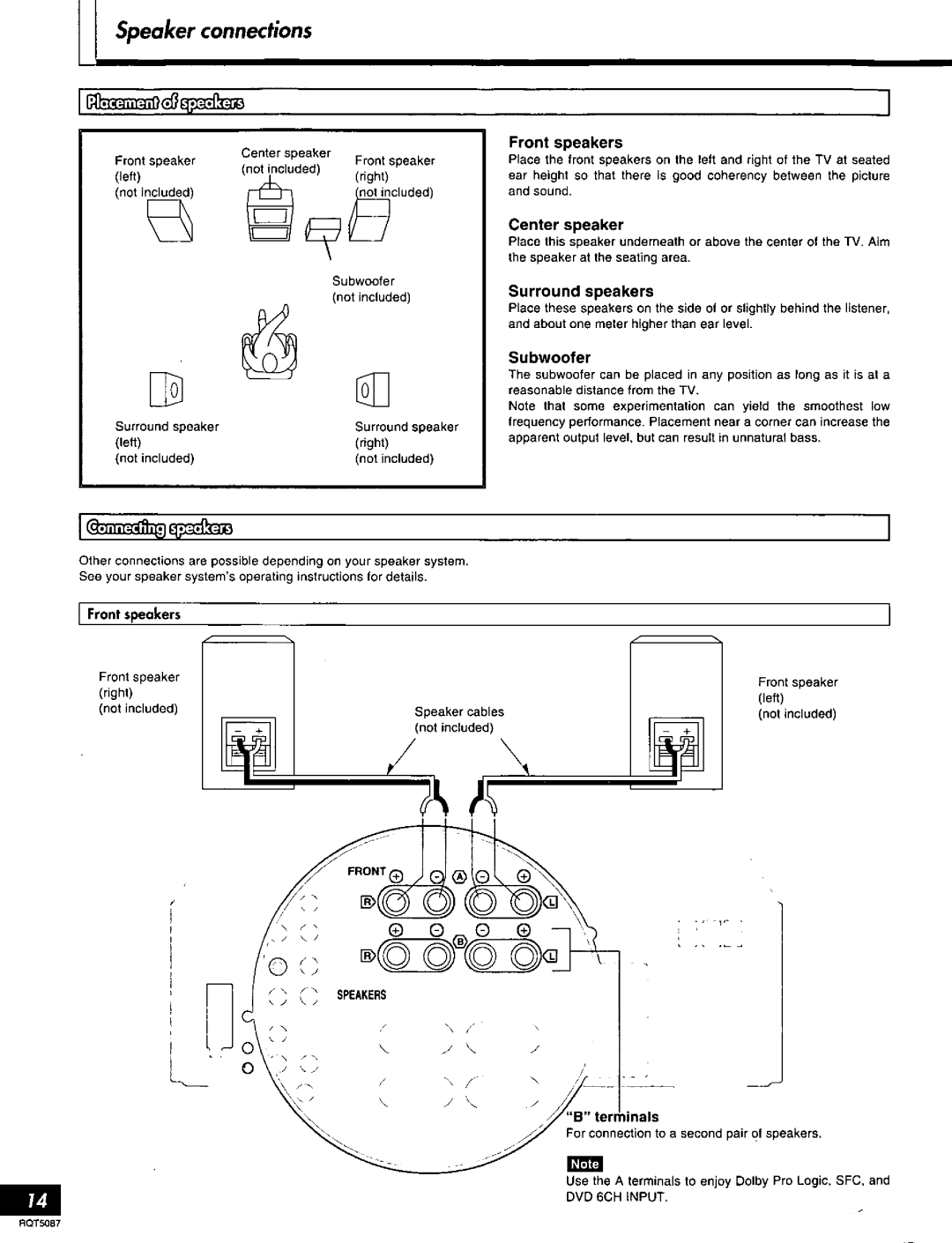 Technics SA-AX7, RQT5087-Y manual 