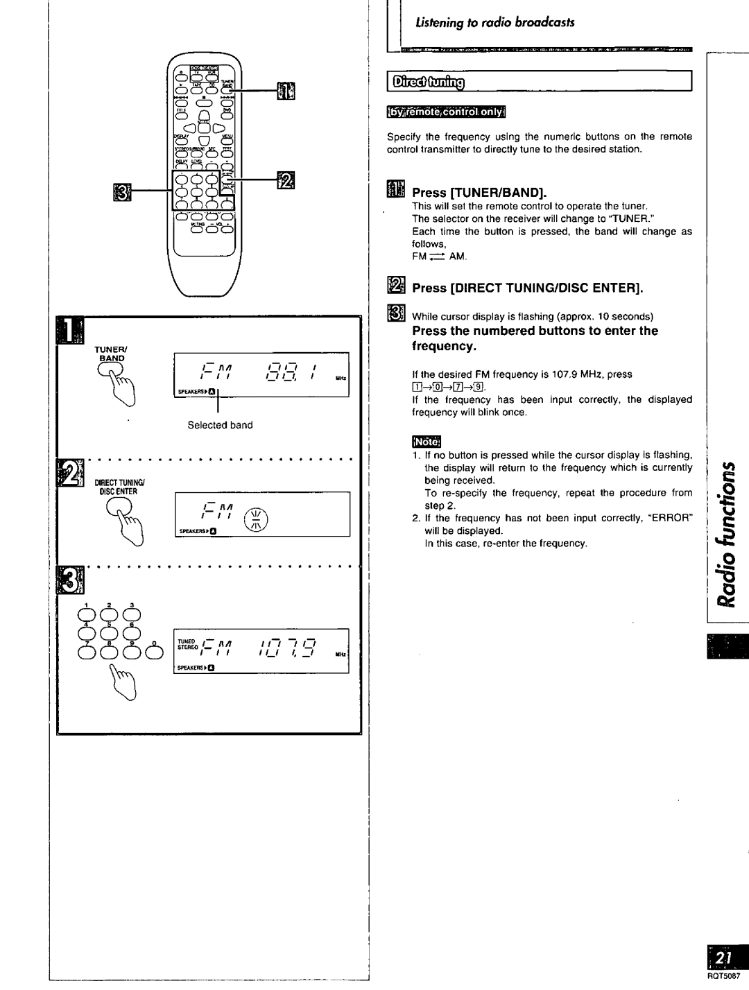 Technics RQT5087-Y, SA-AX7 manual 