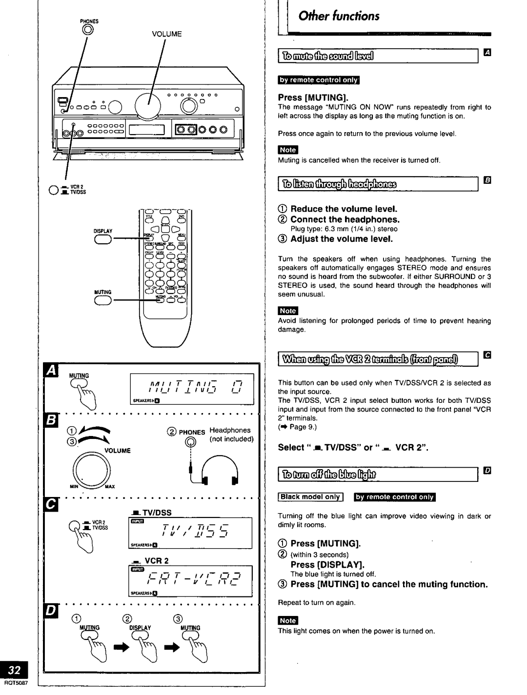 Technics SA-AX7, RQT5087-Y manual 