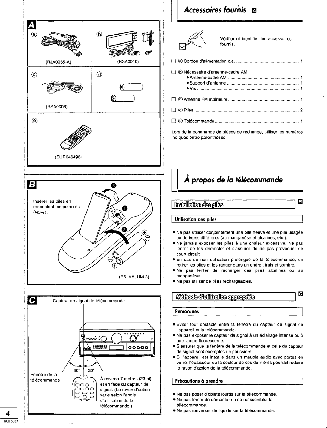 Technics SA-AX7, RQT5087-Y manual 