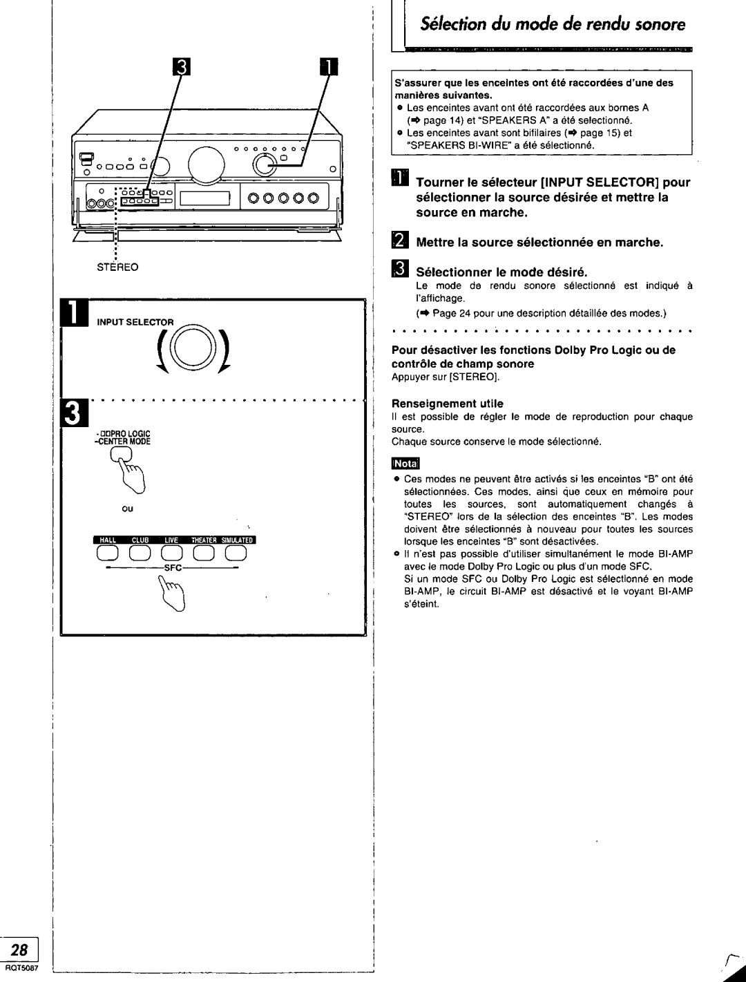 Technics SA-AX7, RQT5087-Y manual 