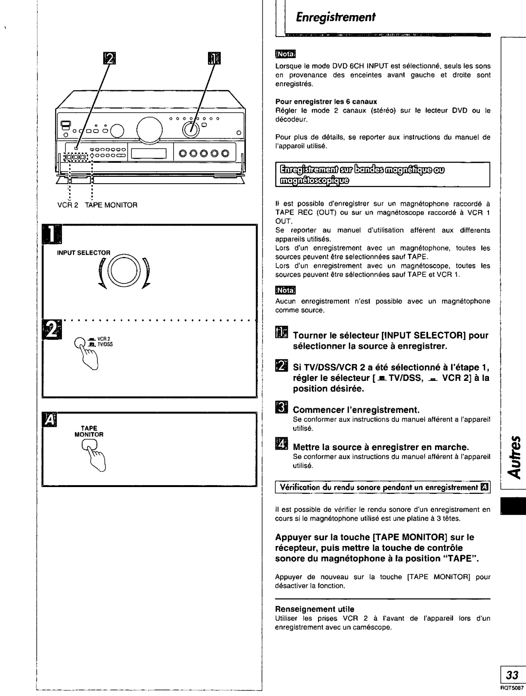 Technics RQT5087-Y, SA-AX7 manual 