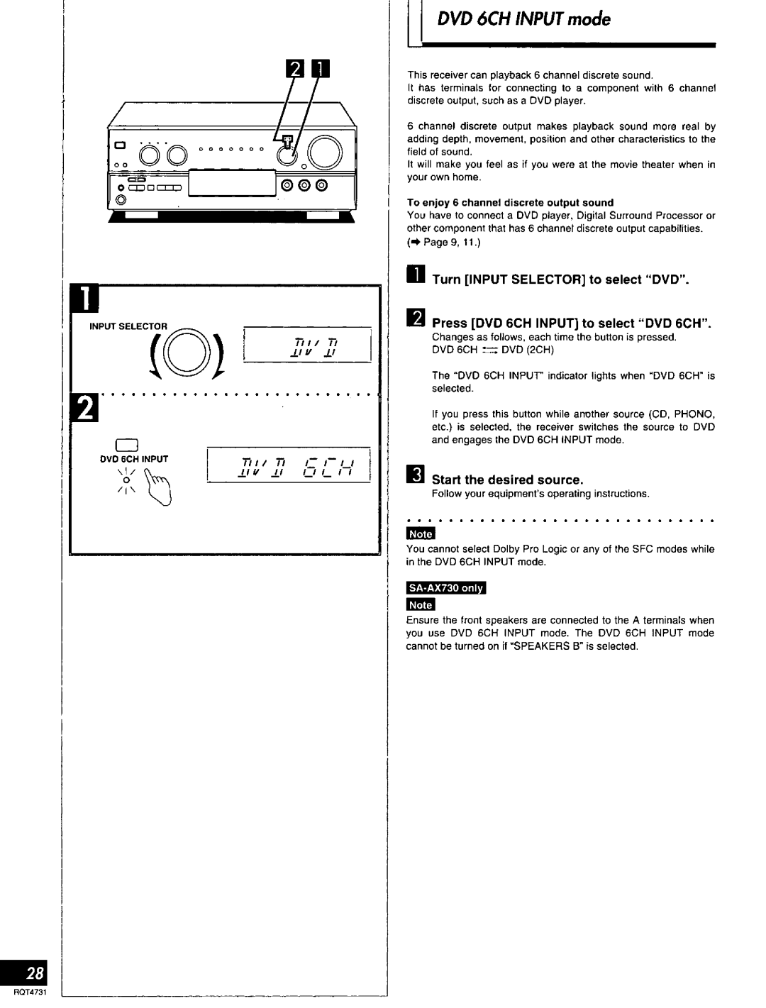 Technics SA-AX730 manual 