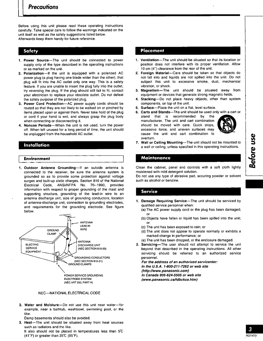 Technics SA-AX730 manual 