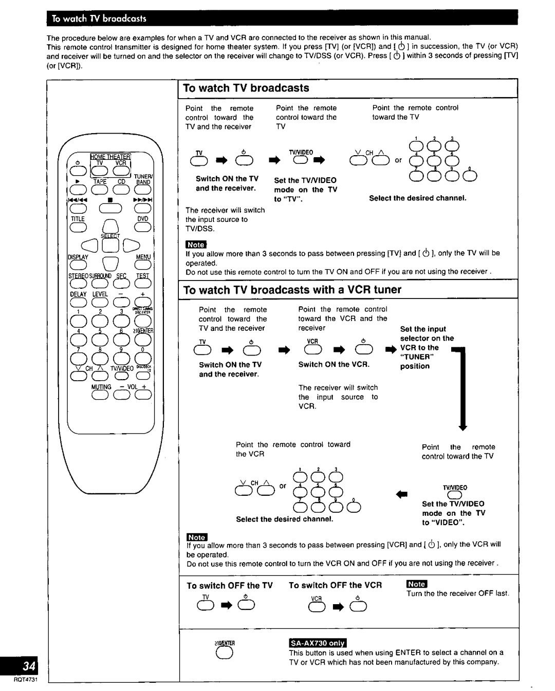 Technics SA-AX730 manual 