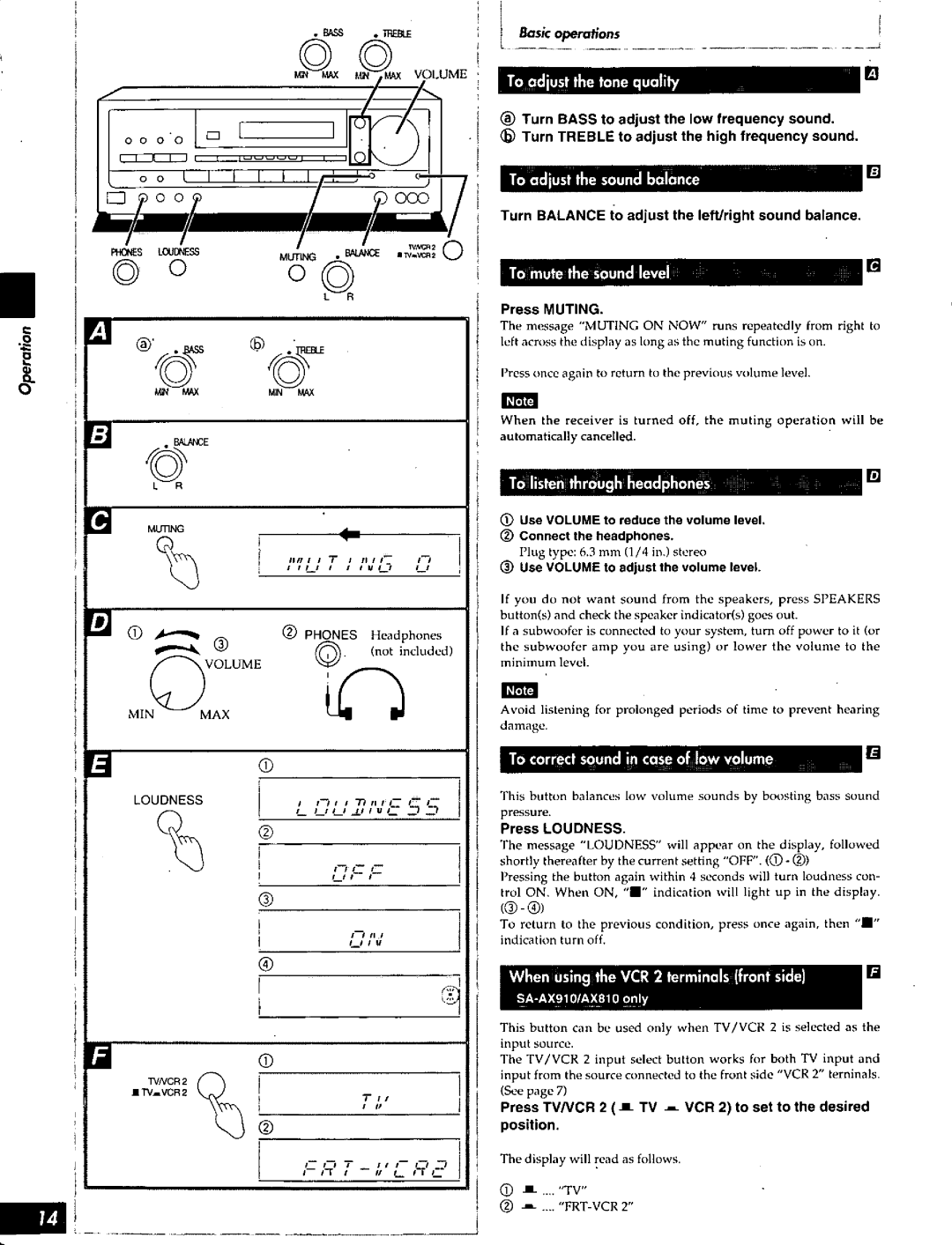 Technics SA-AX810, SA-AX910, SA-AX610 manual 