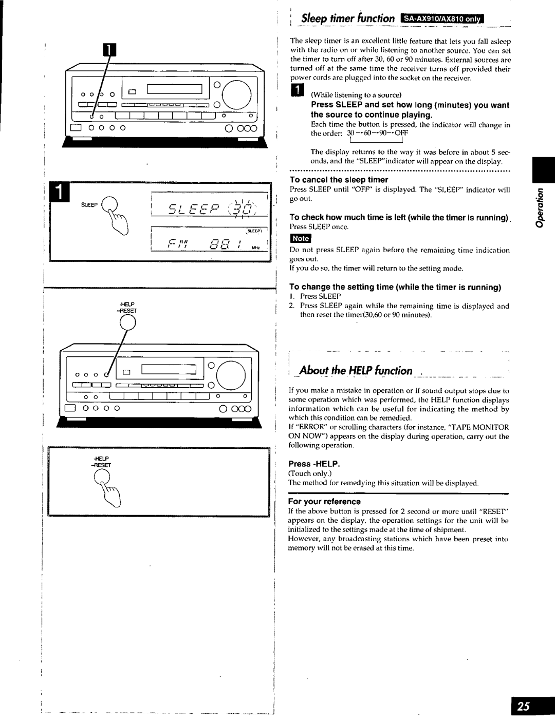 Technics SA-AX610, SA-AX910, SA-AX810 manual 